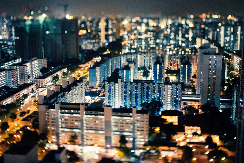 城市建筑夜间摄影