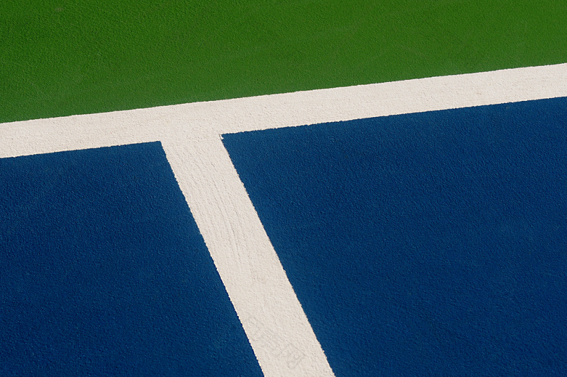 界线球场网球场篮球篮球场边界绿色蓝色体育特写抽象白线细节T爱壁纸