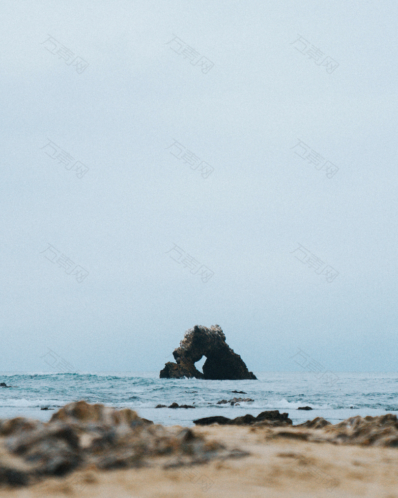 海中岩石块体的选择性聚焦摄影