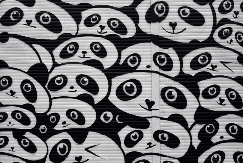 街头艺术熊猫涂鸦
