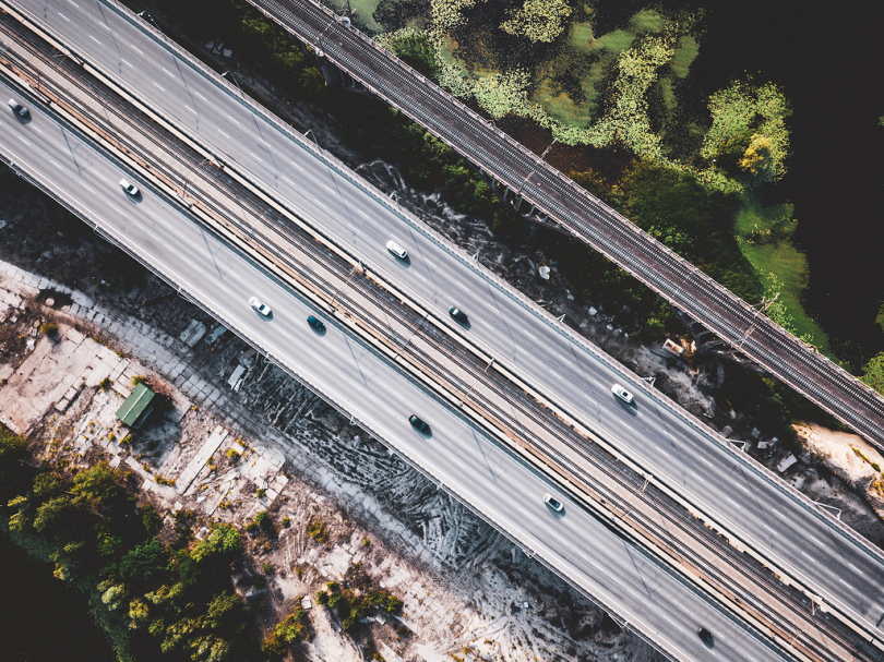 汽车道路俯视图