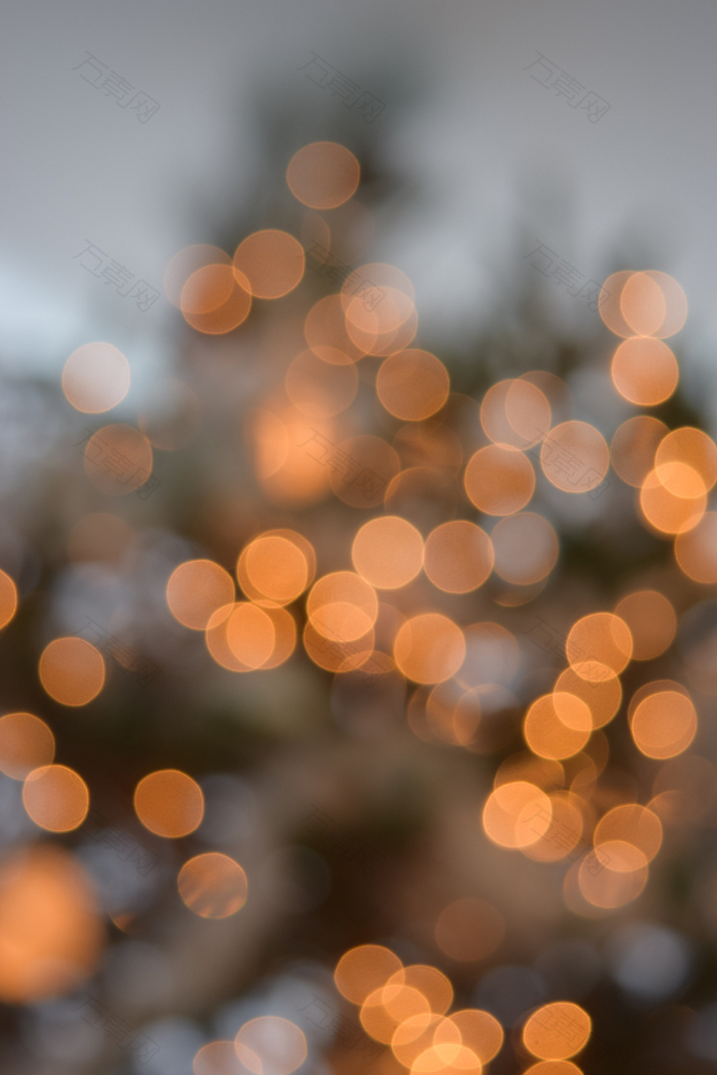 灯泡灯金圆点图案圣诞节模糊抽象树树泡色调黄色冬泡圣诞泡假日泡耀斑景深光线