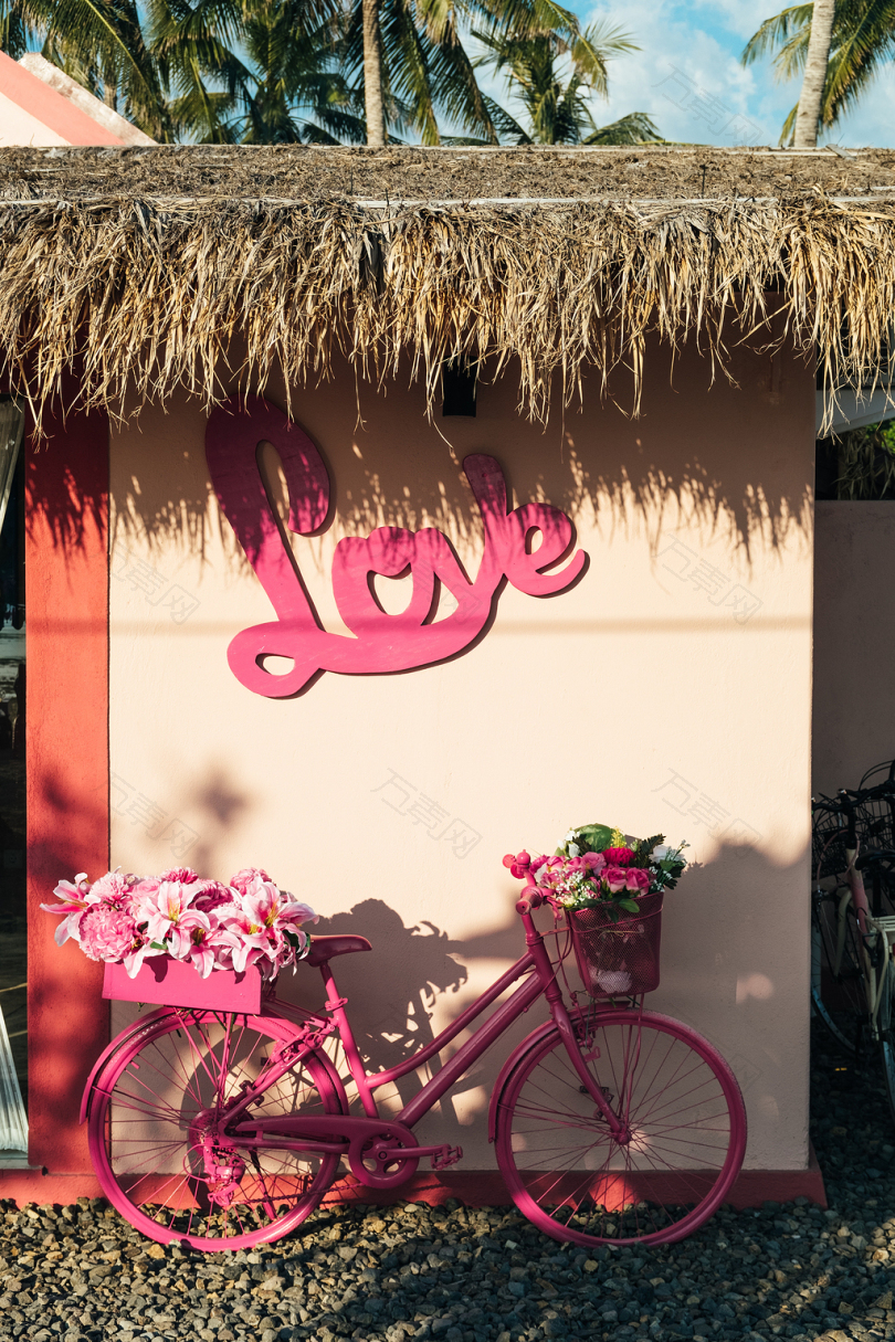 粉红城市自行车