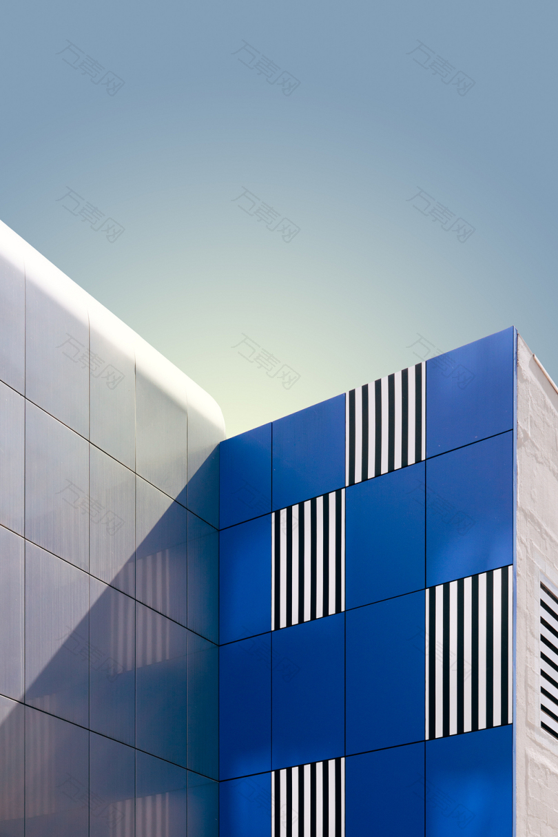 城市蓝色抽象建筑