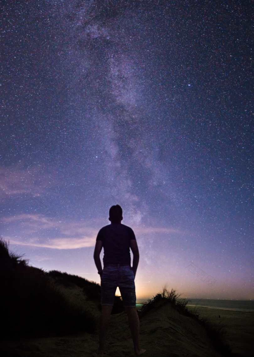 星星夜晚荷兰美洲沙丘天体摄影天文夜空长曝光凝视人星夜星系银河天空