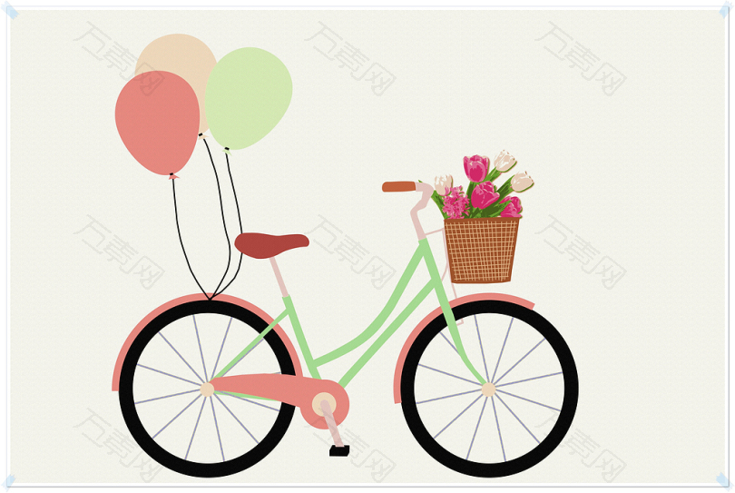 自行车气球可爱老式自行车装修设计旅行酿酒爱快乐生日情人节浪漫