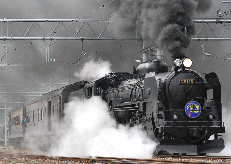 日本火车铁路蒸汽机车交通自然目睹客运汽车