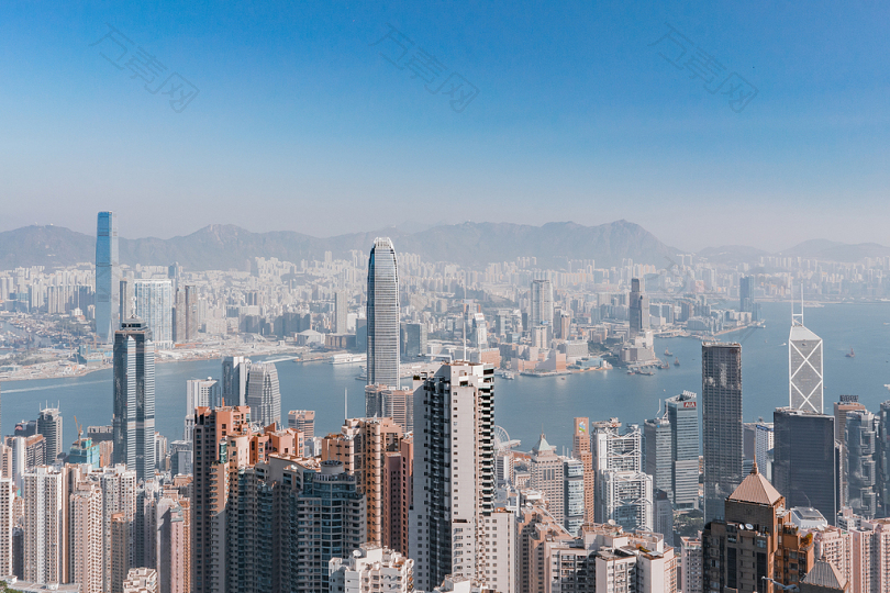 香港城市建筑鸟瞰摄影