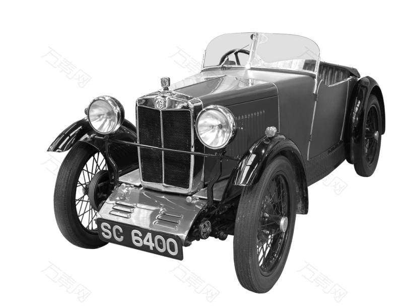 毫克古董车1930老古董双座为汽车英国汽车品牌经典汽车单色黑色白色