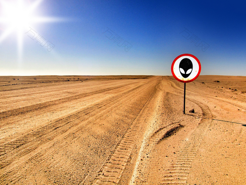 51区外星人警告沙漠离路追踪再版风险盾warnschild太阳