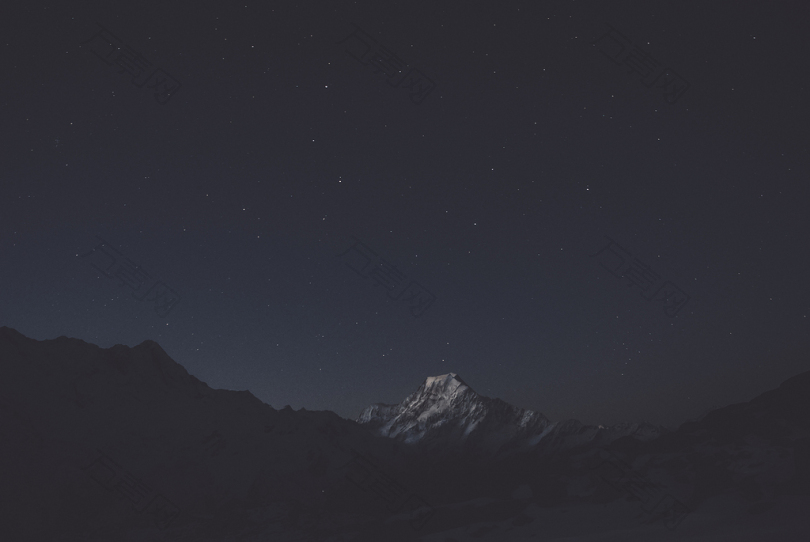 夜间雪山