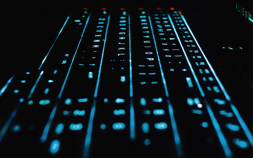 蓝光LED电脑机械键盘