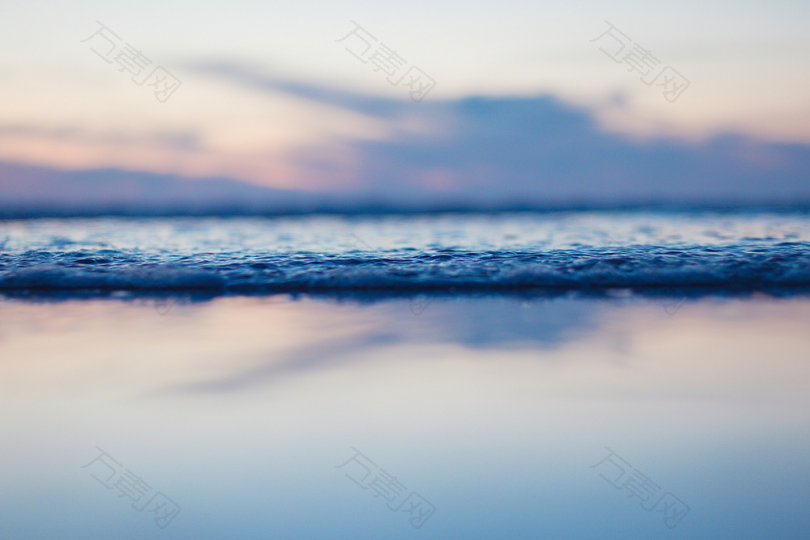 水蓝色橙色倒影海洋沙子海滩特写太平洋探险佳能锎日落紫色波克自然天空