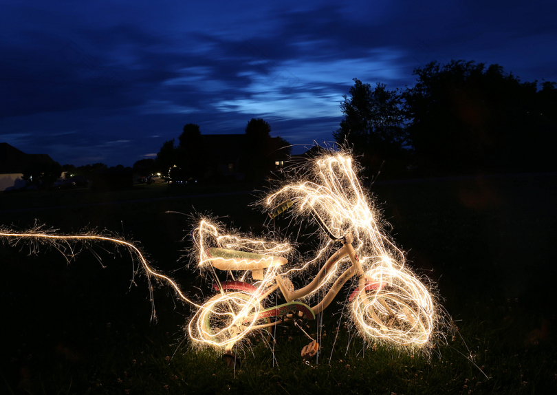 自行车弦灯的计时照片