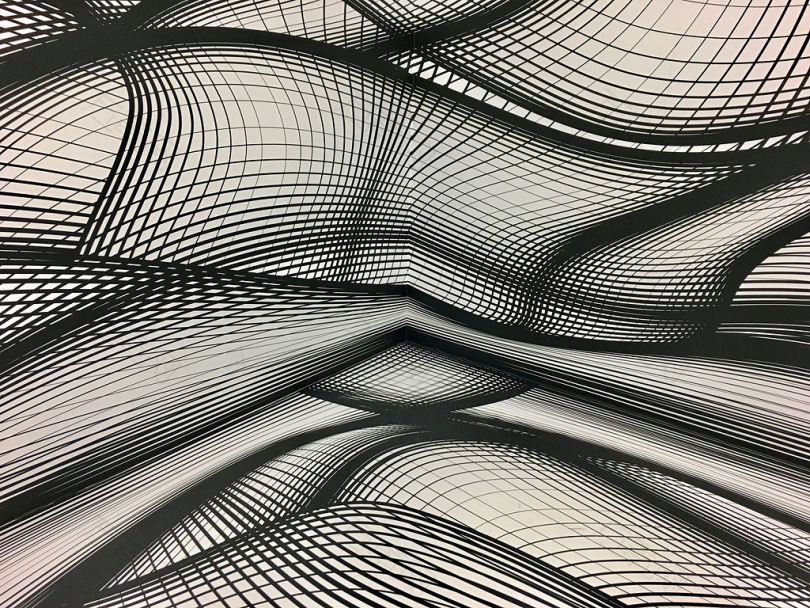 几何图形波浪物体黑白线条网格图案壁纸单色对比抽象形式结构波形