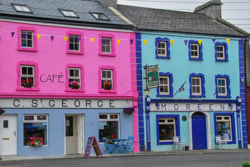 体系结构房子街建筑户外活动爱尔兰kinvarra颜色蓝色罗莎旅游