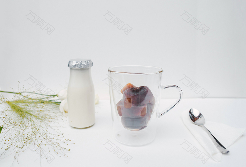 食品摄影冰块咖啡牛奶饮料冰咖啡咖啡拿铁