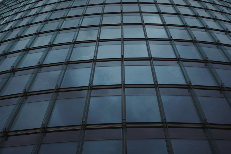 建筑玻璃城市反思格网广场抽象