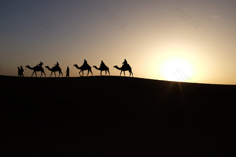 骑骆驼的人影