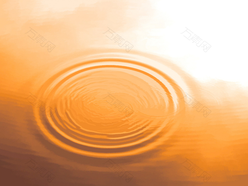水液滴圆形形状波纹橙色湖水黄金液体金光
