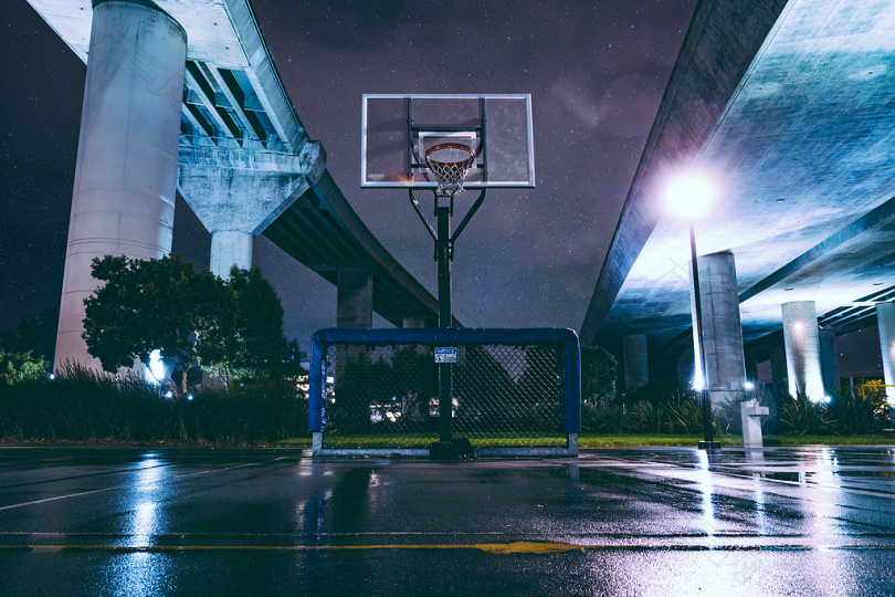 空湿篮球场摄影