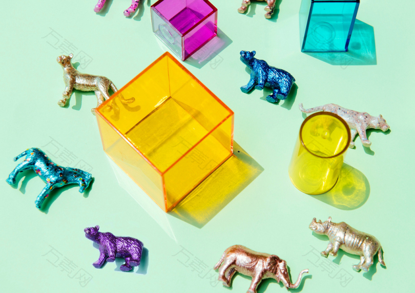 箱式彩色动物玩具