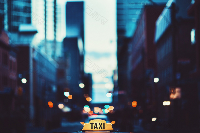 出租车标志的选择性焦点摄影