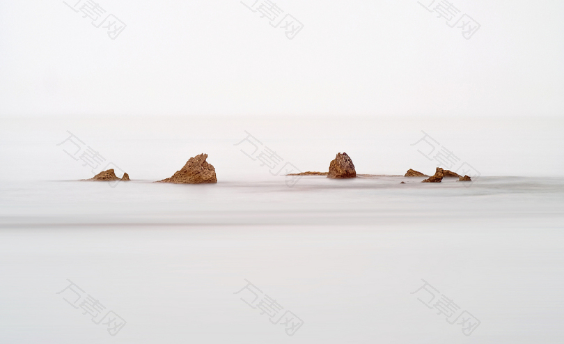 水岩石长曝光运动海洋极简自然户外以色列日落海滩壁纸背景长博jaffa特拉维夫仙女座岩石