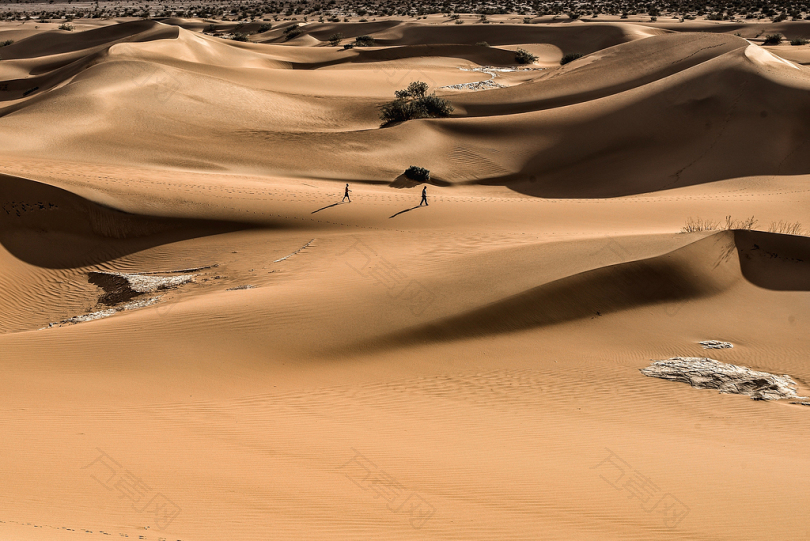 行走在沙漠中的人