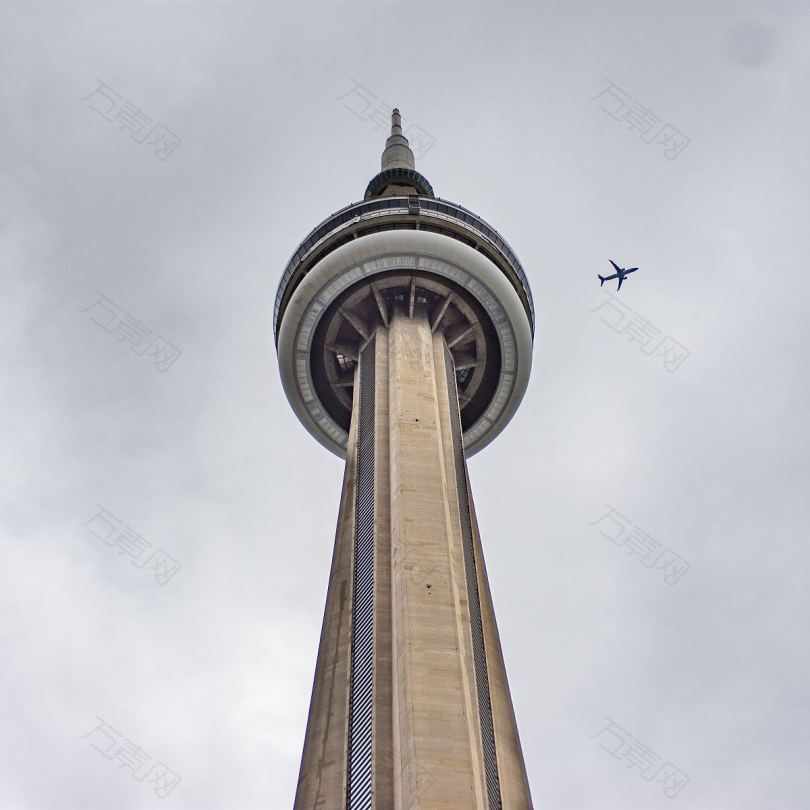 多伦多加拿大cn塔和飞机高清