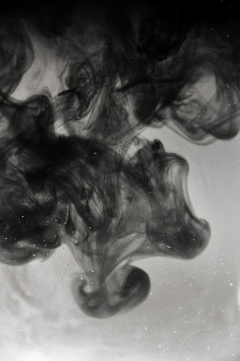 烟雾水油漆和黑白