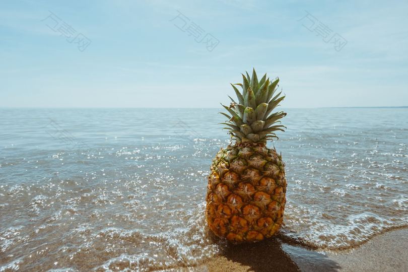 海滩上的菠萝