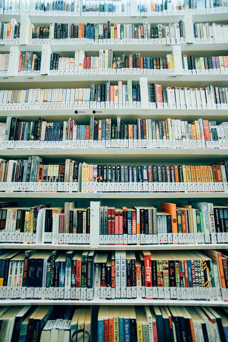 书籍图书馆书架和高清读物