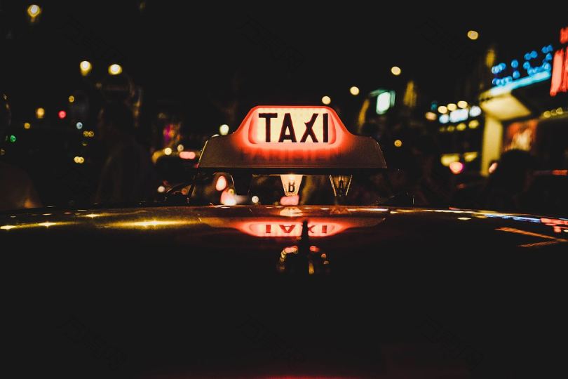 汽车出租车灯光和高清标志