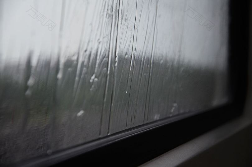 窗户雨水和黑白高清