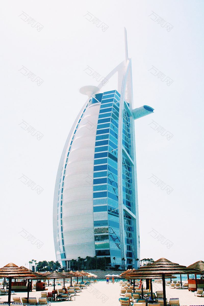 迪拜建筑海滩和建筑