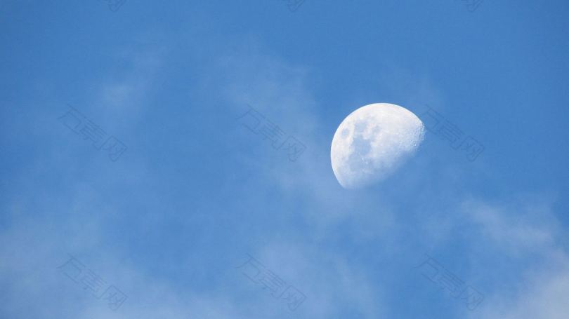 天空月亮蓝色和背景高清