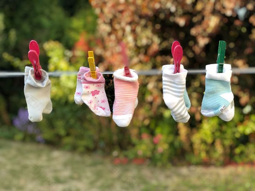袜子外面晾衣绳和洗涤绳