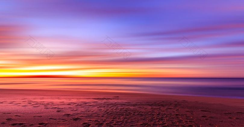 澳大利亚海滩上的日落