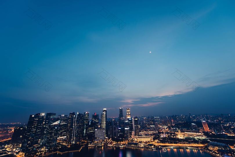 新加坡天际线夜幕