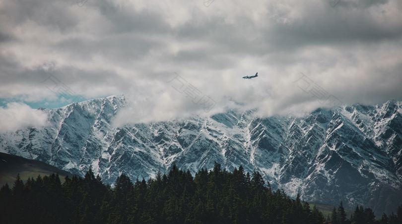 新西兰湖泊飞机和山区高清