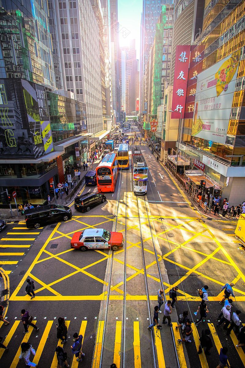 香港中环繁忙的十字路口