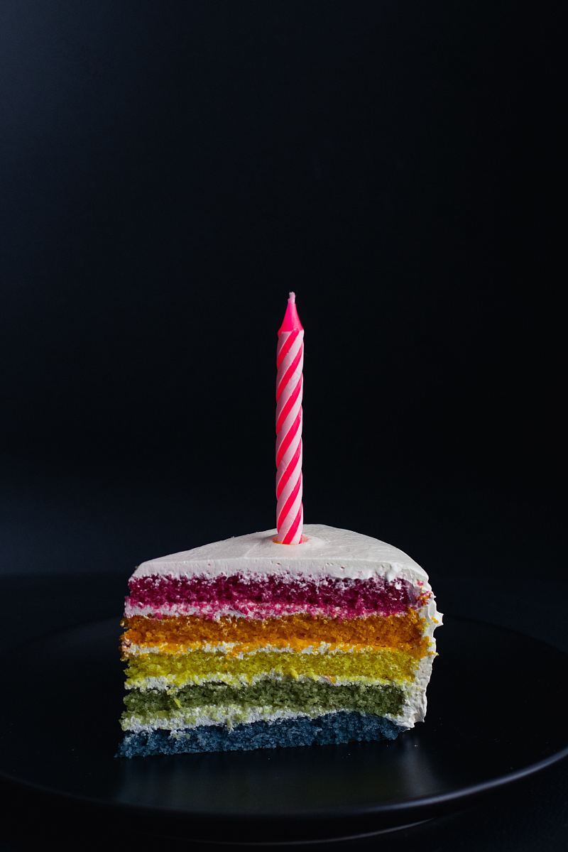 彩虹生日蛋糕
