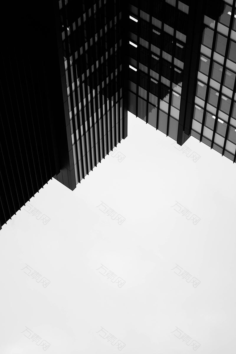 建筑塔楼黑白和黑色房