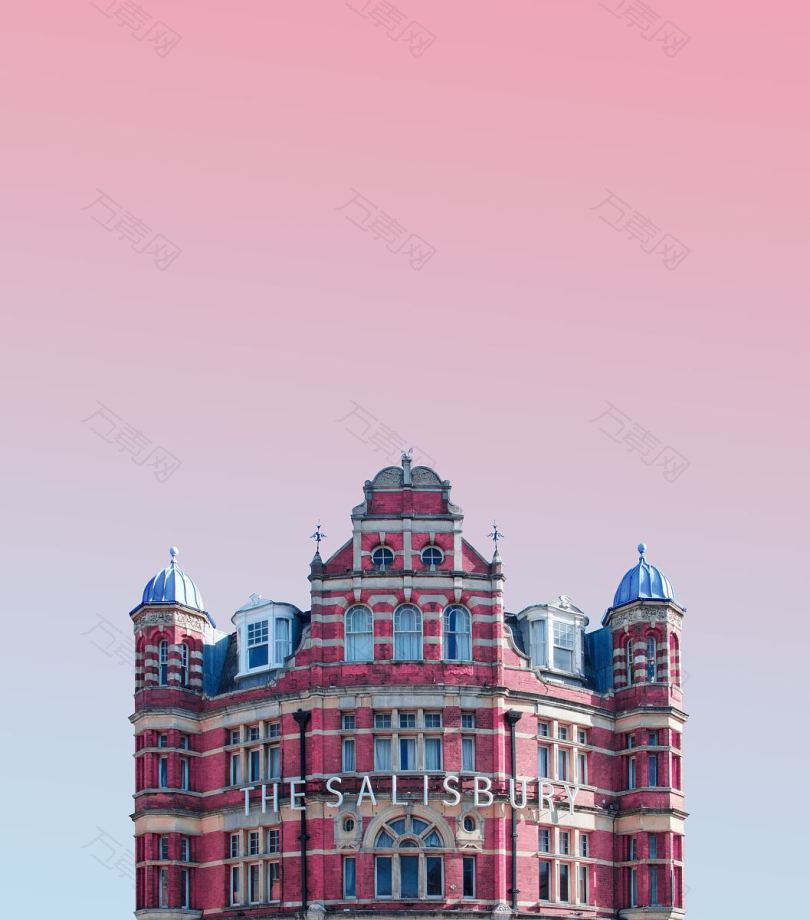 梦幻粉色城堡建筑