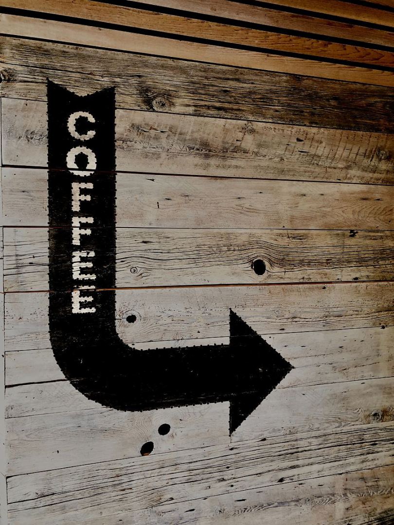 咖啡标志标牌和箭头