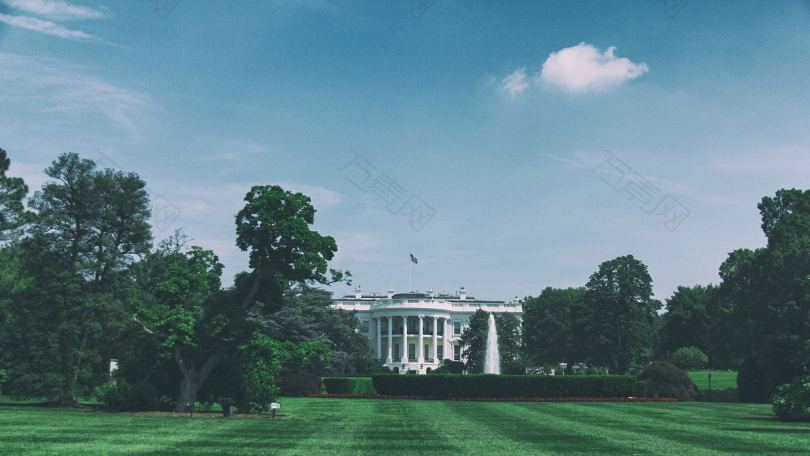 白宫和绿树